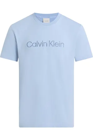 Calvin Klein Textured Embroidery Logo T-Shirt Blue