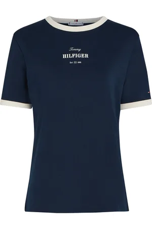 Tommy Hilfiger Reg Monotype Stripe C-Nk Ss Navy