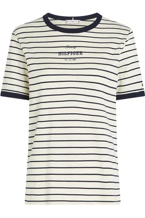 Tommy Hilfiger Reg Monotype Stripe C-Nk Ss Patterned