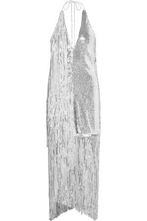 ROTATE Sequins Mini Fringe Dress Silver
