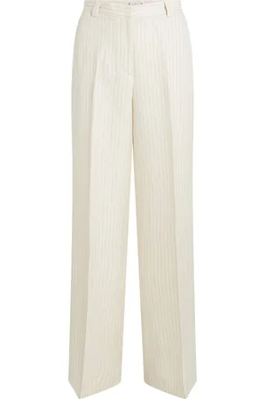 Tommy Hilfiger Viscose Linen Wide Leg Pants White