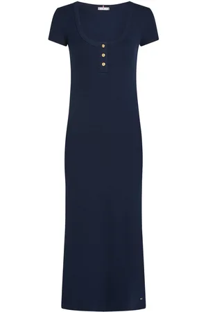Tommy Hilfiger Slim Henley Gold Btn Dress Navy