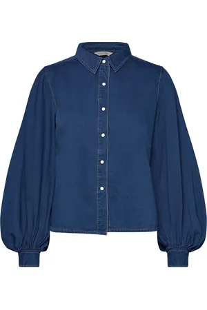 French Connection Zaves Chambray Slv Shirt Blue