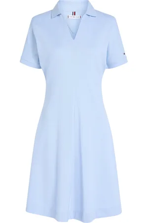 Tommy Hilfiger Lyocell Open-Nk F&F Polo Dress Blue