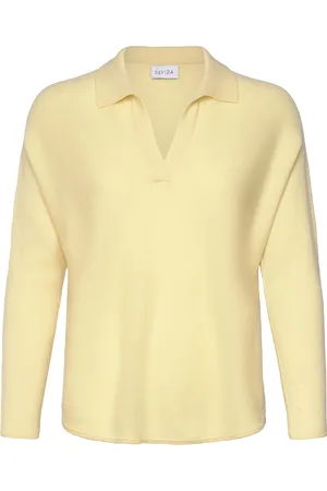Davida Cashmere Curved Open Collar Yellow