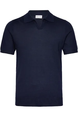 Davida Cashmere Man Fine Knit Open Collar T-Shirt