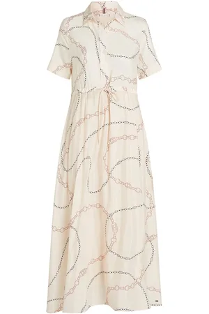 Tommy Hilfiger Voile S/S Long Shirt Dress Beige