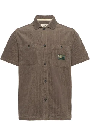 Anerkjendt Aktheo Corduroy S/S Shirt Brown