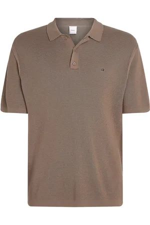 Calvin Klein Micro Waffle Polo S/S Brown