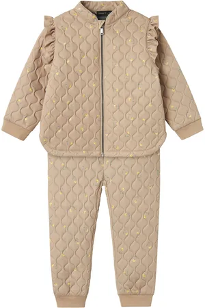 NAME IT Nmfmoon Quilted Set Aop Fo Beige