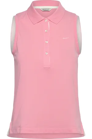 GANT Contrast Collar Sleeveless Pique Pink