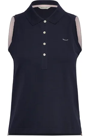 GANT Contrast Collar Sleeveless Pique Navy