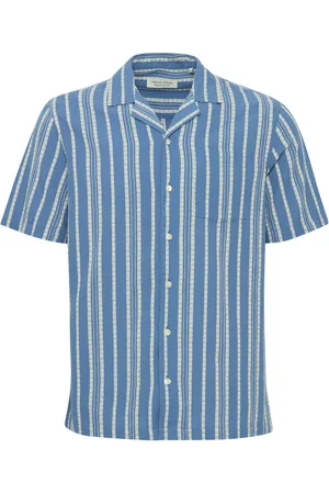 Casual Friday Cfmilton Ss Rc Dobby Striped Shirt Blue