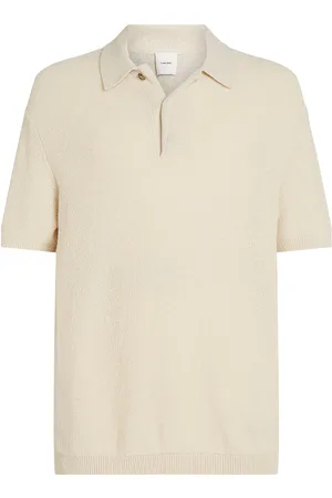 Calvin Klein Tape Yarn Hidden Placket Polo Cream
