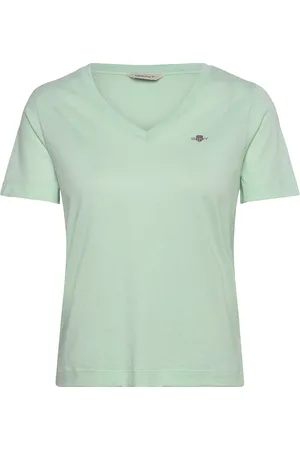 GANT Reg Shield Ss V-Neck T-Shirt Green