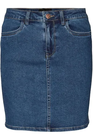 VERO MODA Vmluna Hr Denim Skirt Mix Ga Blue