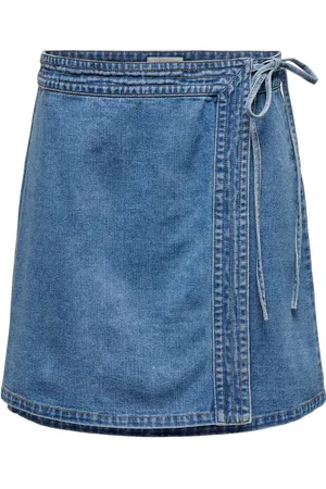 ONLY Onlvilla Wrap Tie Skirt Dnm Gua Blue