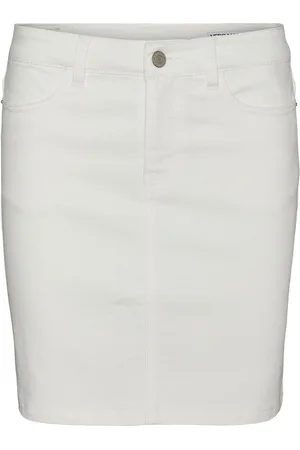 VERO MODA Vmluna Hr Denim Skirt Mix Ga White