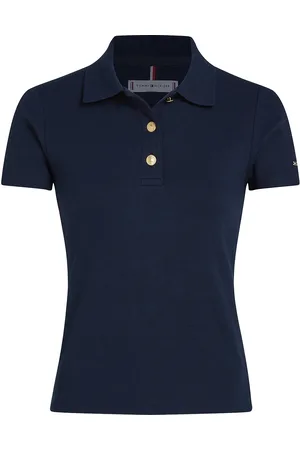Tommy Hilfiger Slim Gold Button Polo Ss Navy