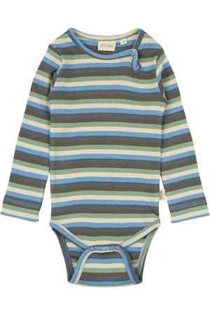 Petit Piao Body L/S Modal Multi Striped Green
