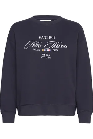 GANT Graphic C-Neck Sweat Navy
