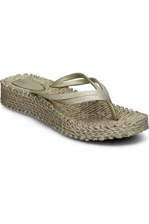 Ilse Jacobsen Flip Flop On Platform Sole Gold