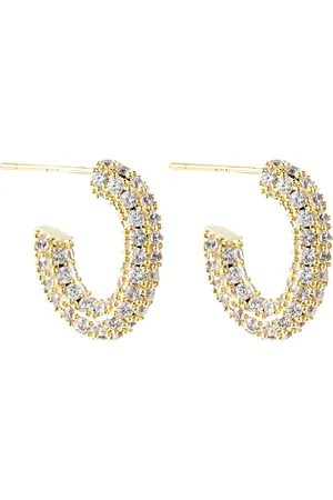 By Jolima Monaco Pavé Hoops 13 Mm