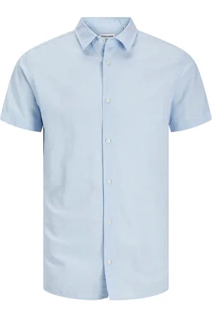 JACK & JONES Jjbreeze Linen Blend Shirt Ss Sn Jnr Blue Jack & J S
