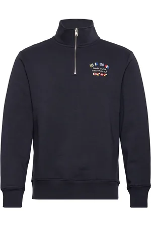 GANT Graphic Half Zip Navy