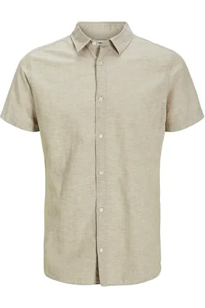 JACK & JONES Jjbreeze Linen Blend Shirt Ss Sn Jnr Beige Jack & J S
