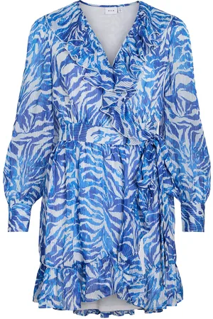 VILA Vilyngba L/S Wrap Short Dress/Dc/Ka Blue