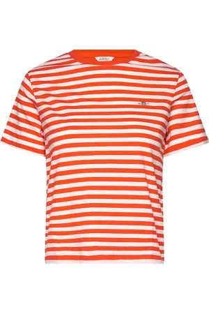 GANT Reg Striped Shield Ss T-Shirt Orange