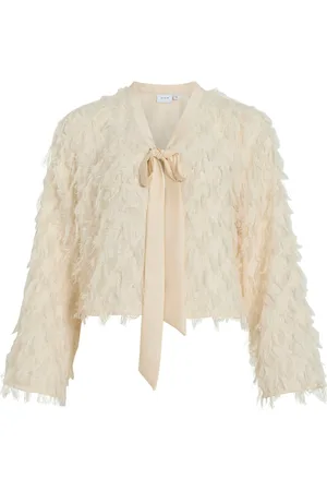 VILA Vifeather L/S Cardigan/Dc/Ka Cream