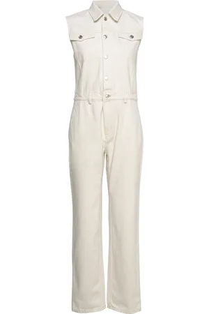 WoodWood Julia Rigid Denim Jumpsuit Cream
