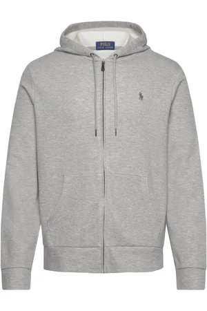Ralph Lauren Double-Knit Mesh Full-Zip Hoodie Grey