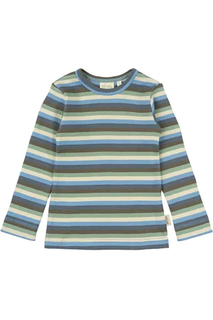 Petit Piao T-Shirt L/S Modal Multi Striped Patterned