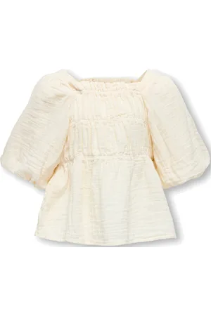 ONLY Kogthyra Life S/S Square Top Cp Wvn Beige