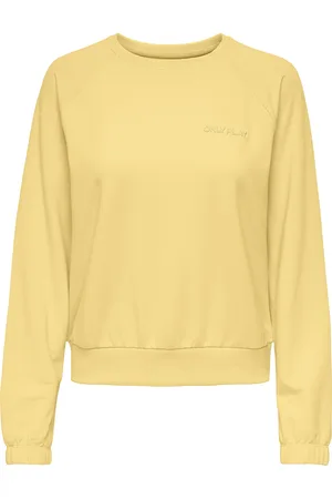 ONLY Onpfrei Life Logo On Ls Swt Yellow