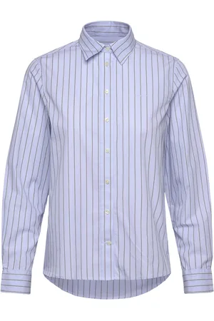 GANT Reg Poplin Thin Striped Shirt Blue