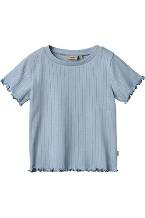 WHEAT Rib T-Shirt S/S Irene Blue