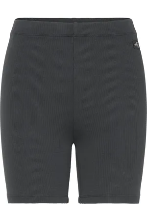 Calvin Klein Washed Woven Label Rib Shorts Black
