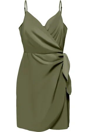 ONLY Onlalma Life Vis Isa Wrap Dress Solid Khaki