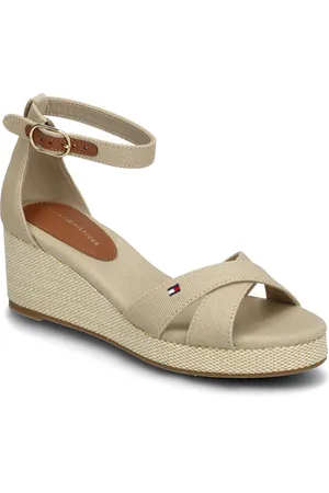 Tommy Hilfiger Flag Criss-Cros Mid Wedge Espad Beige