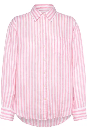 GANT Rel Striped Linen Shirt Pink