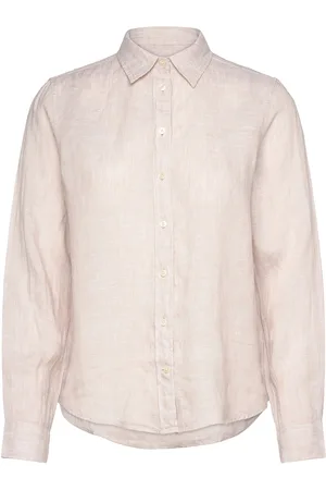 GANT Reg Linen Shirt Cream