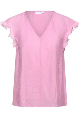 Coster Copenhagen Top With Ruffles In V-Neck Pink