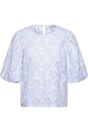Minus Msastra Short Sleeve Blouse Blue