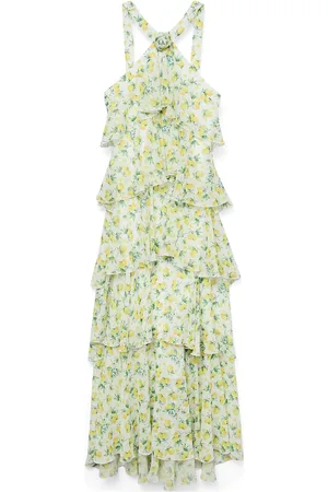 VERO MODA Vmfelicia Sl Ruffle Maxi Dress Exp Patterned