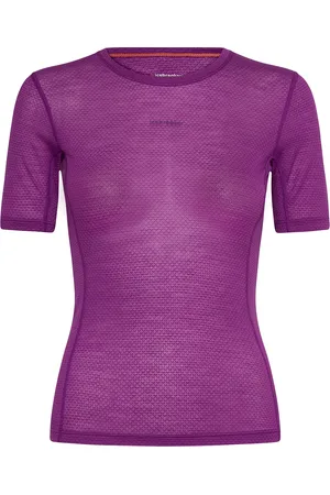 Icebreaker W Mer 75 Cool-Lite Featherlight Ss Crewe Purple