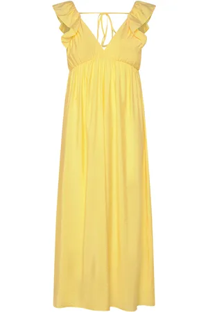 VERO MODA Vmjosie Sl Ankle Frill Dress Wvn Ga Yellow